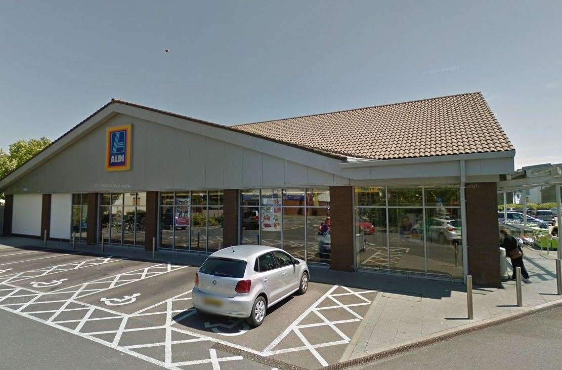 The pair have both been charged for allegedly shoplifting from several shops including Aldi in Cherry Tree Avenue, Dover. Picture: Google Maps