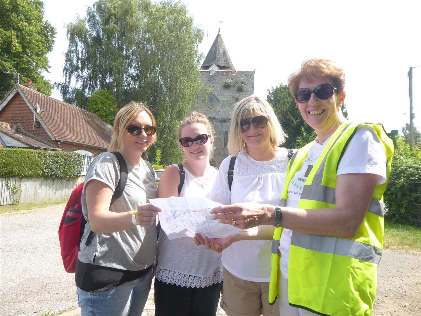 Steward Maureen Pearson of Maidstone Ramblers right guides the team from Meopham Community Academy. (2690475)