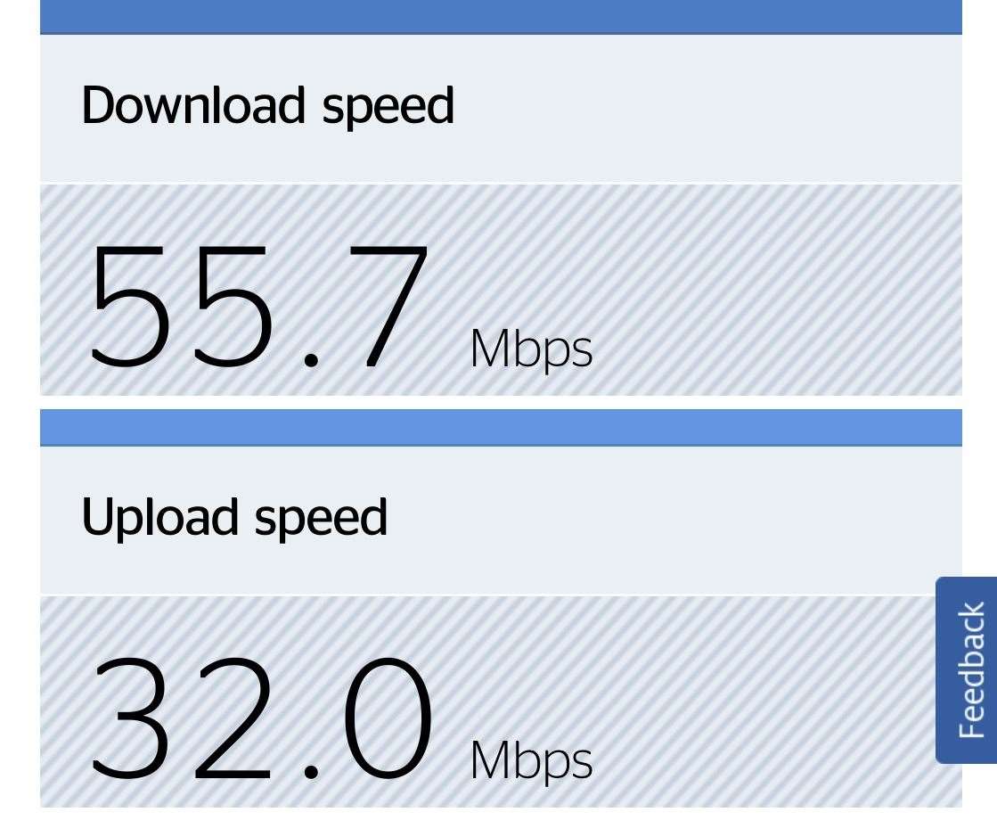 Broadband speeds for Gayle Thompson on the opposite side of the road