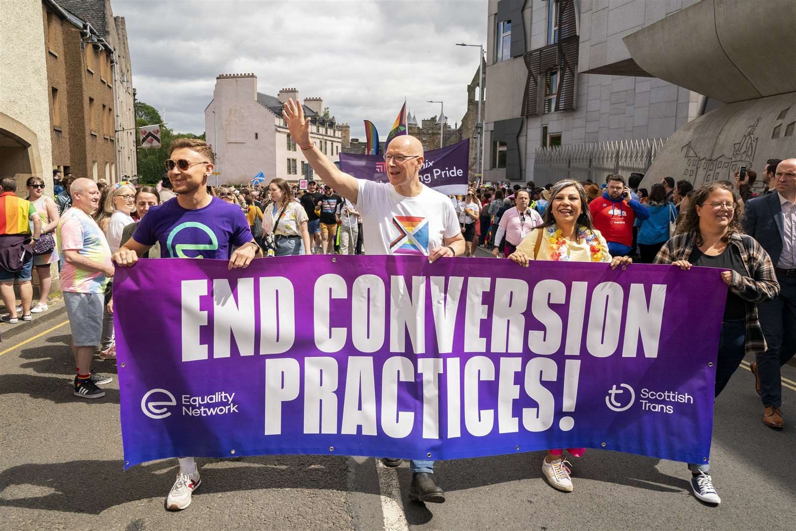 The First Minister marched in Edinburgh Pride on Saturday (Jane Barlow/PA)