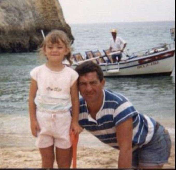 Dr Becs Bradford as a young girl with her father Richard (Family handout/PA)