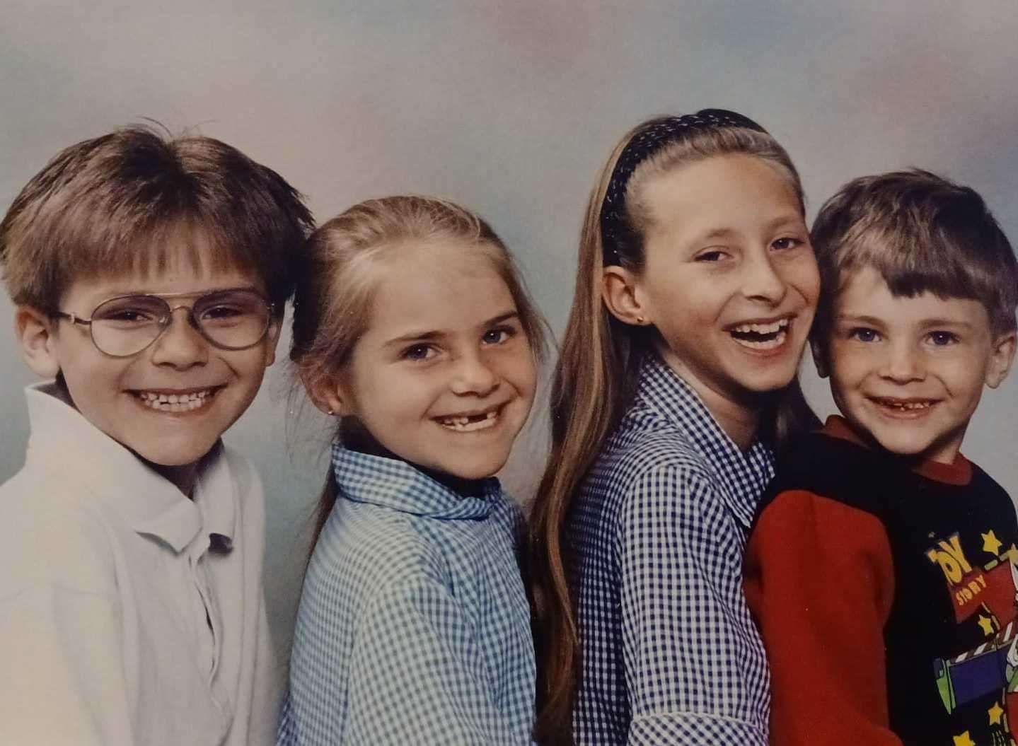 A young Ben Courtney, left, and his siblings