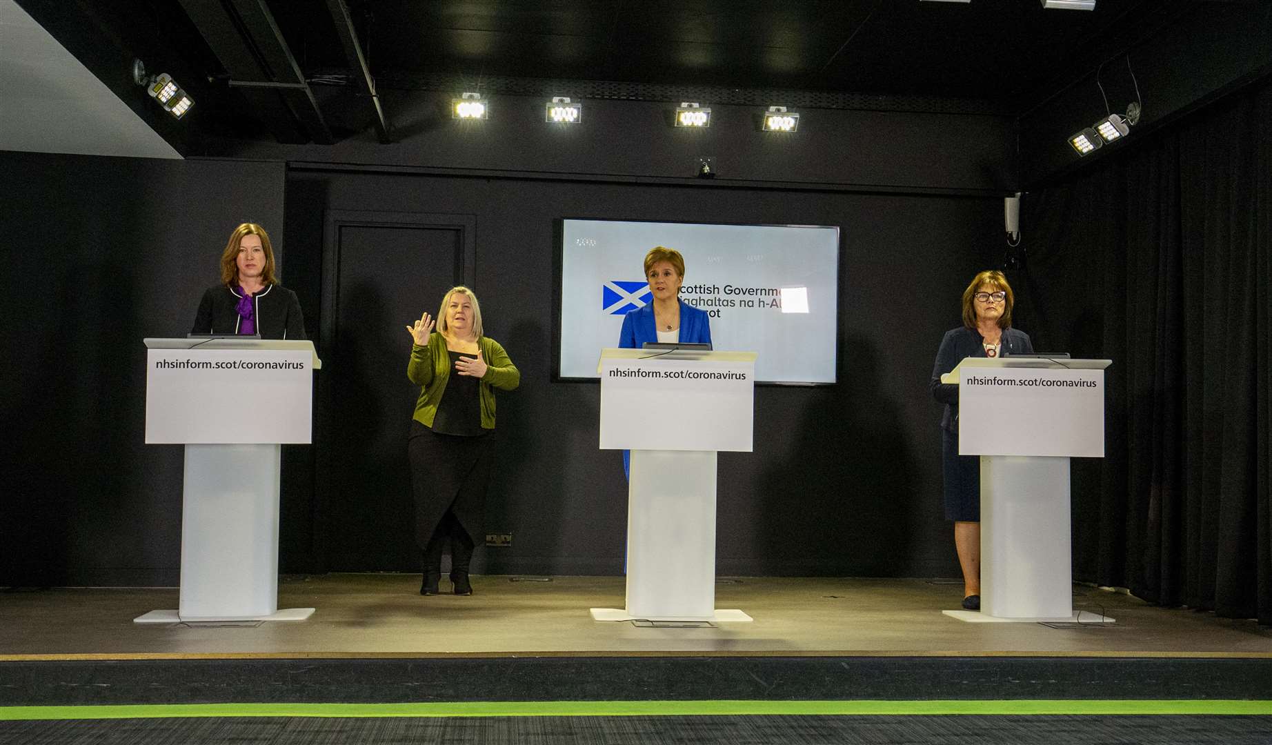 First Minister Nicola Sturgeon holds a press briefing with chief medical officer for Scotland Catherine Calderwood and Health Secretary Jeane Freeman (Michael Schofield/The Sun/PA)