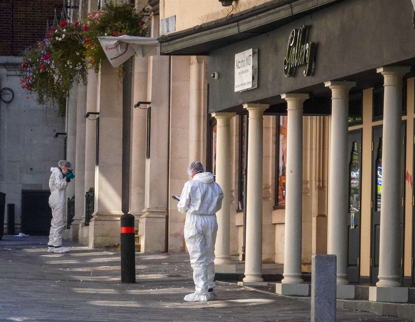 Police and forensics outside the Gallery Nightclub. Picture: Jim Bennett
