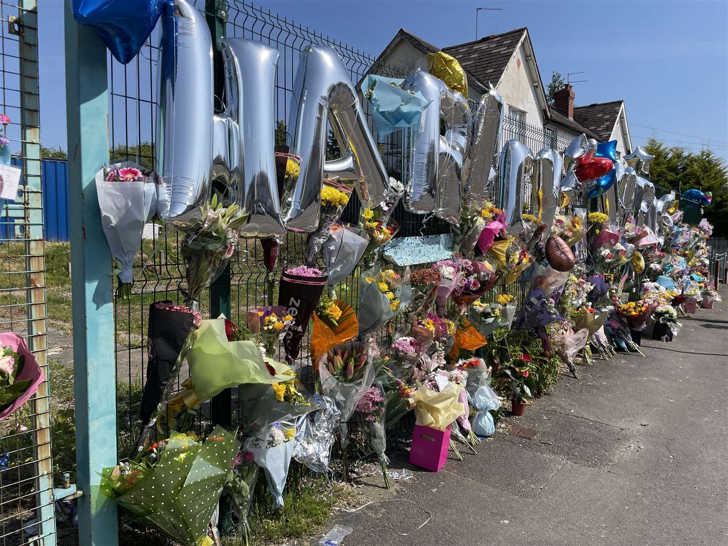 Floral tributes were left for Kyrees Sullivan and Harvey Evans in Ely (Bronwen Weatherby/PA)