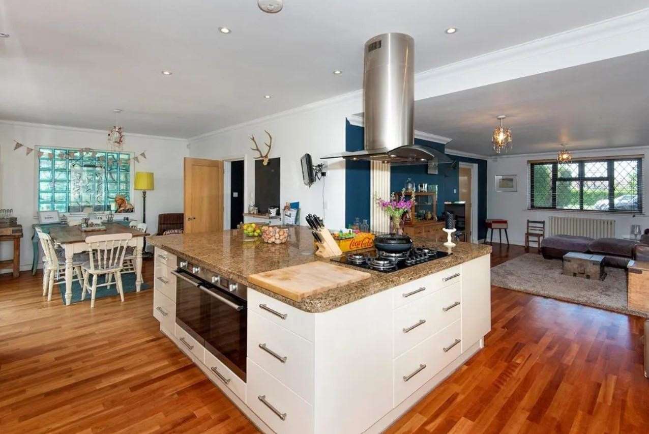 The open plan kitchen/breakfast room/lounge is described as the 'hub' of the home. Picture: Zoopla / Miles & Barr