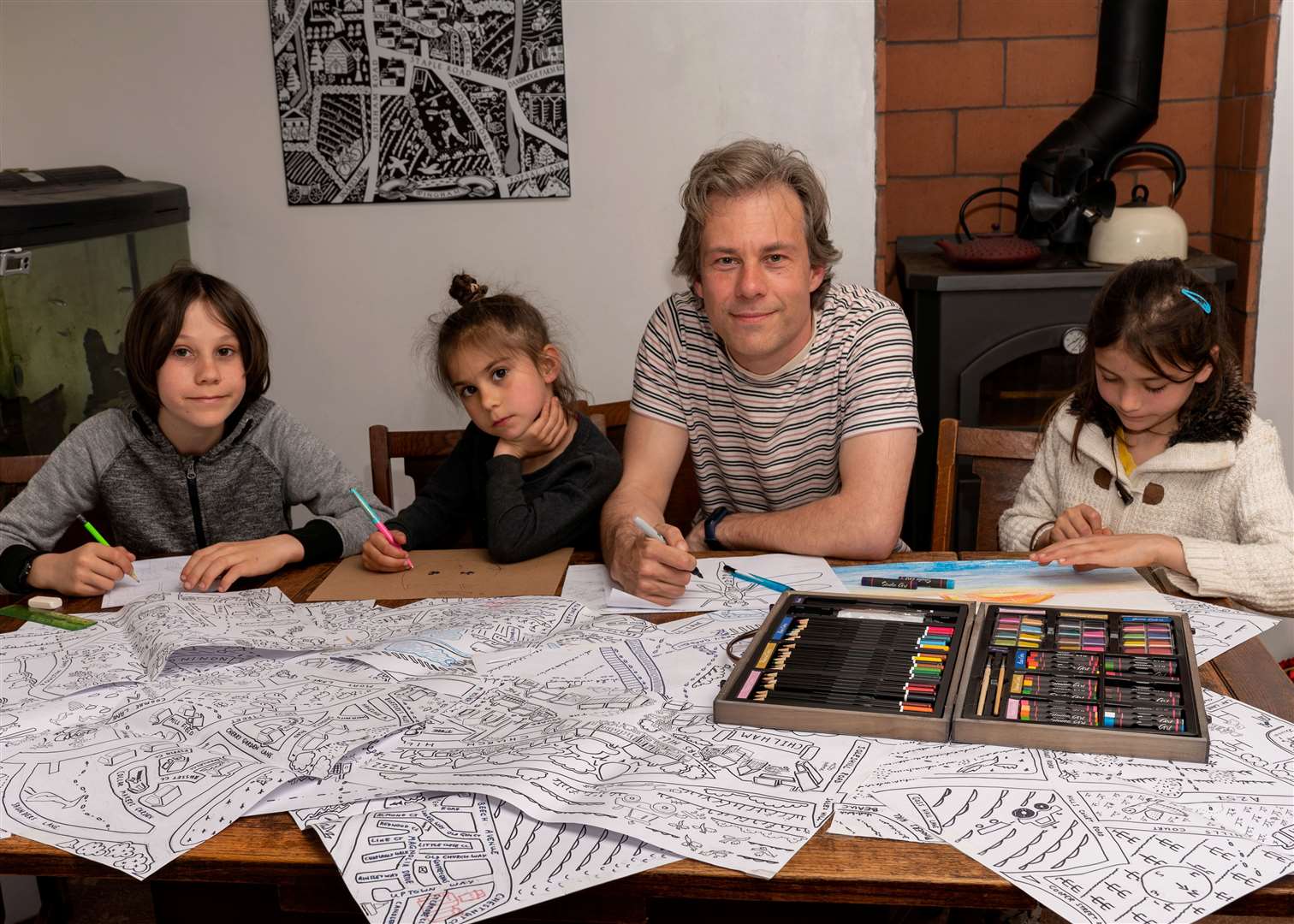 Daniel Young from Canterbury makes hand-drawn maps of Kent villages.