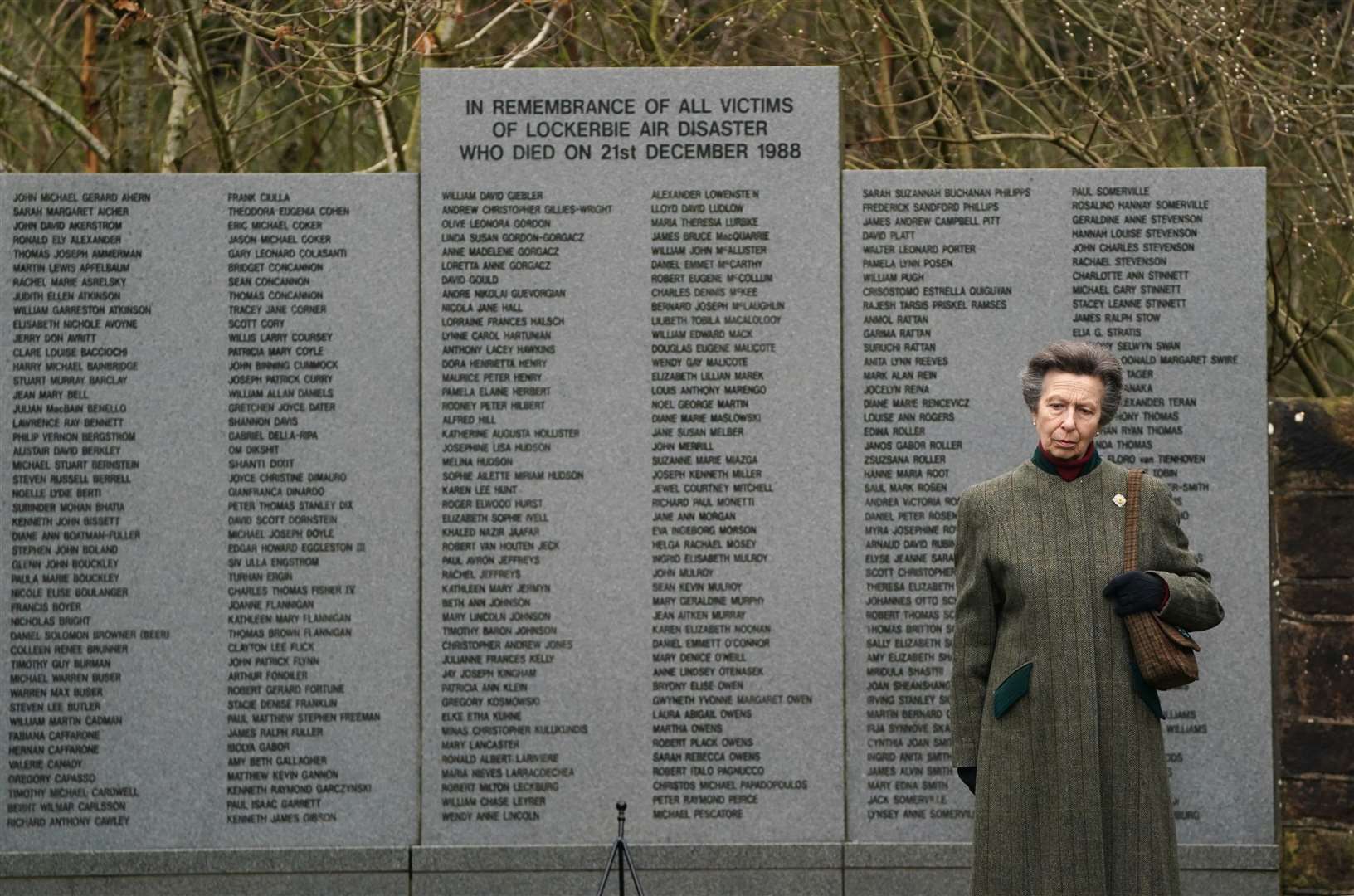 The Princess Royal at the Lockerbie Air Disaster Memorial (Andrew Milligan/PA)