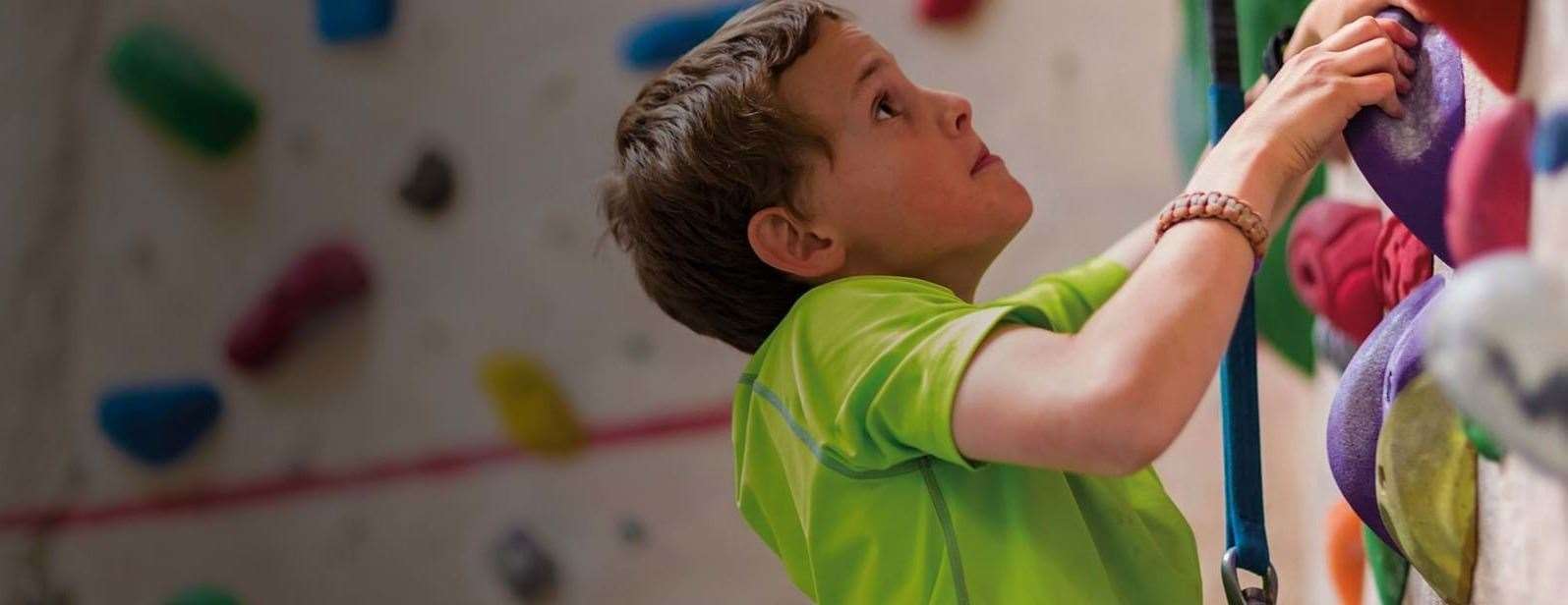 Dover District Leisure Centre's colourful arena for Clip ‘n Climb features 16 impressive fun-themed climbing experiences.