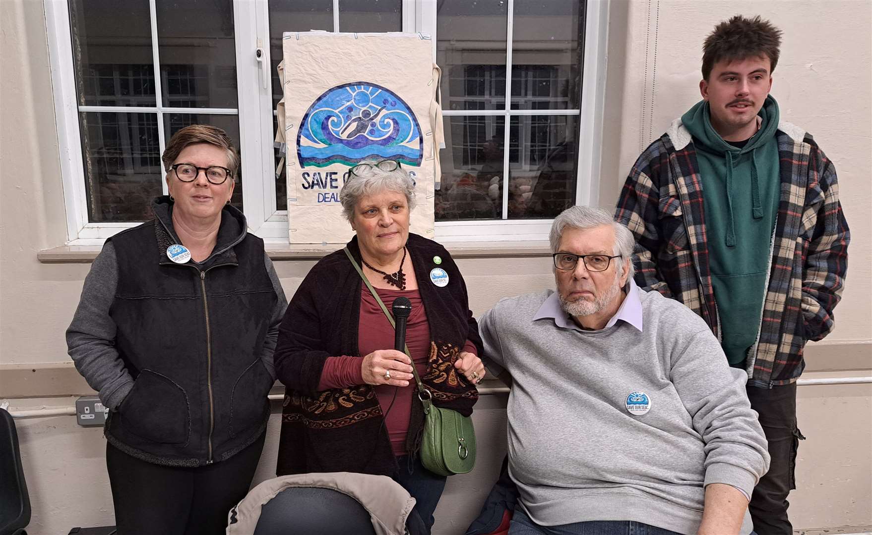 The panel at the inaugural meeting of Save Our Seas Deal and Walmer at Walmer Parish Hall. From left, Emily Groves, Sarah Waite-Gleave, Mike Eddy and Sam Brookfield