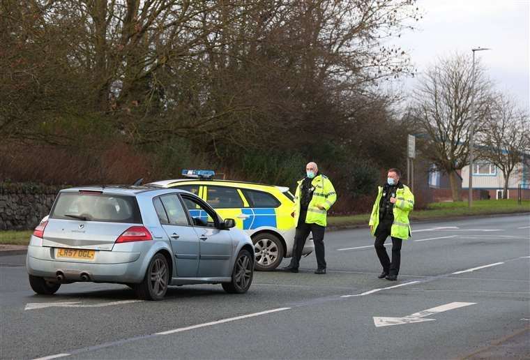 Police officers at the scene outside the Wockhardt pharmaceutical manufacturing facility at the time. Picture: Peter Byrne/PA