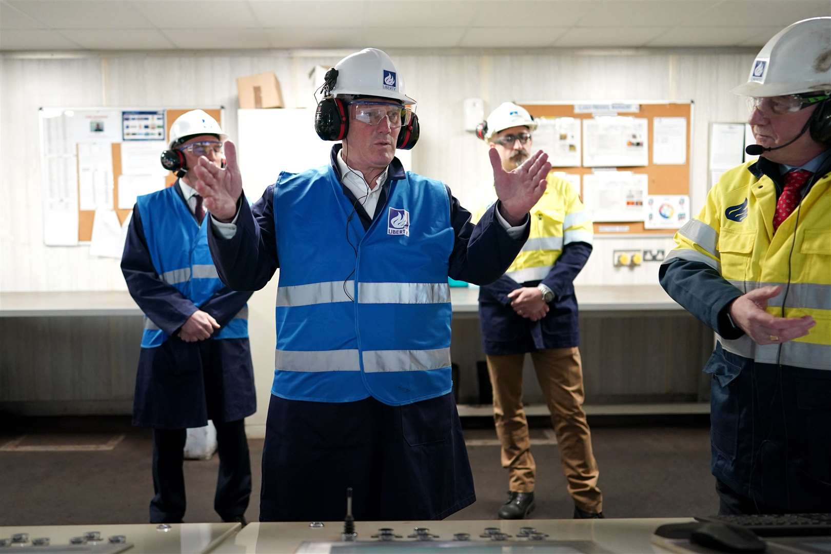 Sir Keir Starmer during a visit to Liberty Steel on Saturday (PA)