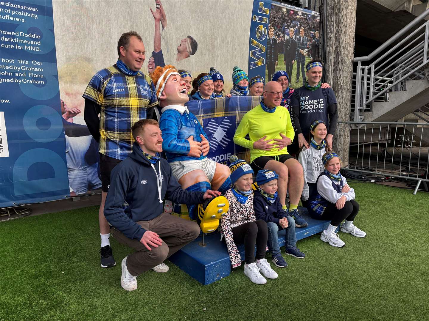 Scottish First Minister John Swinney appeared at Murrayfield Stadium in Edinburgh to sign up to take part in Doddie Aid 2025 and meet other Doddie Aid supporters (Nick Forbes/PA)