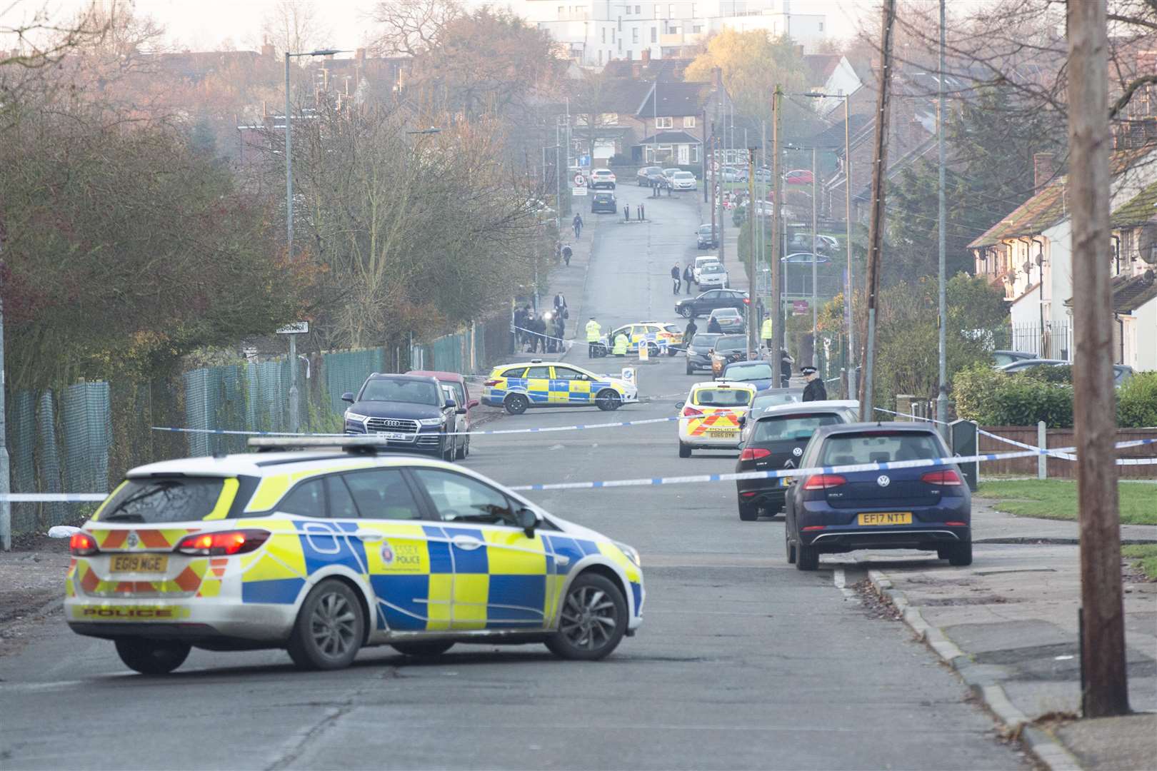 The scene near Debden Park High School (Rick Findler/PA)