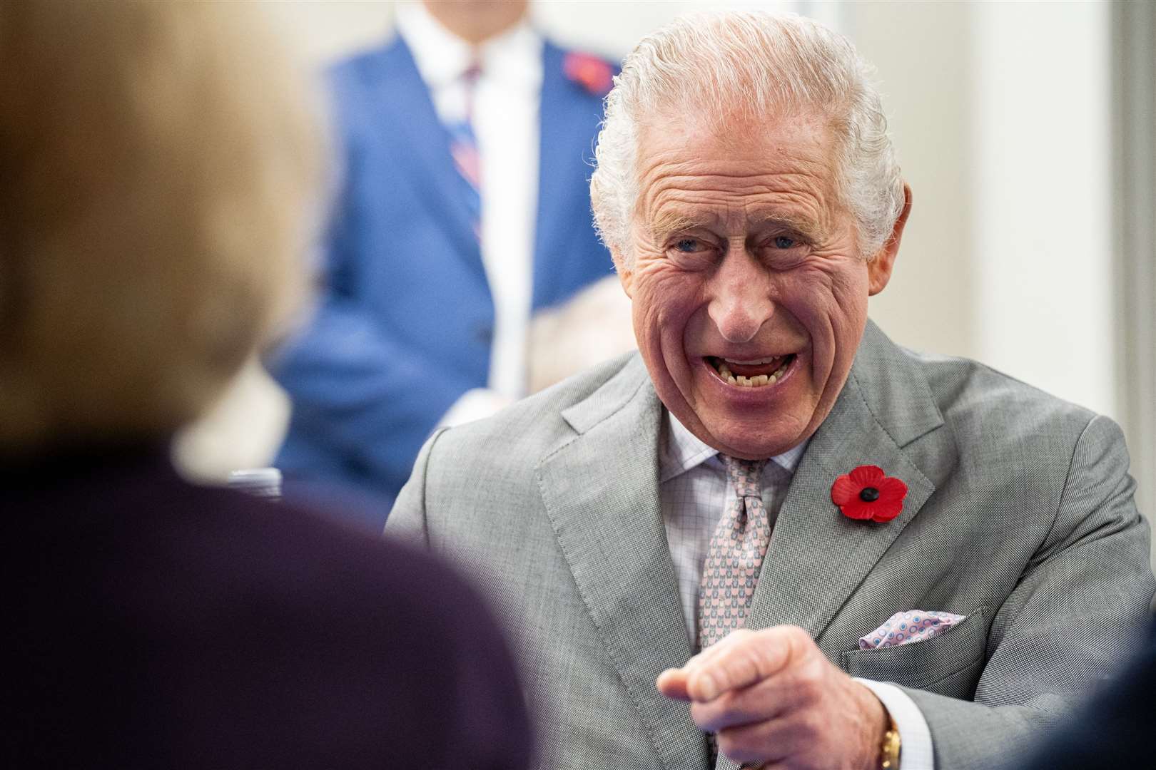 One woman Charles spoke with called him patient (Aaron Chown/PA)