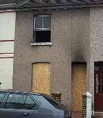 The fire ravaged house in Gillingham's East Street. Picture: CHRISTINA QVISTGAARD