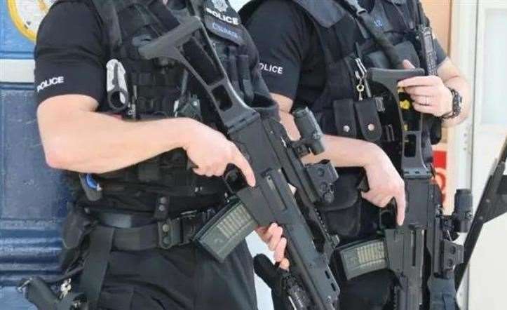 Armed police were in Rochester last night. Stock picture