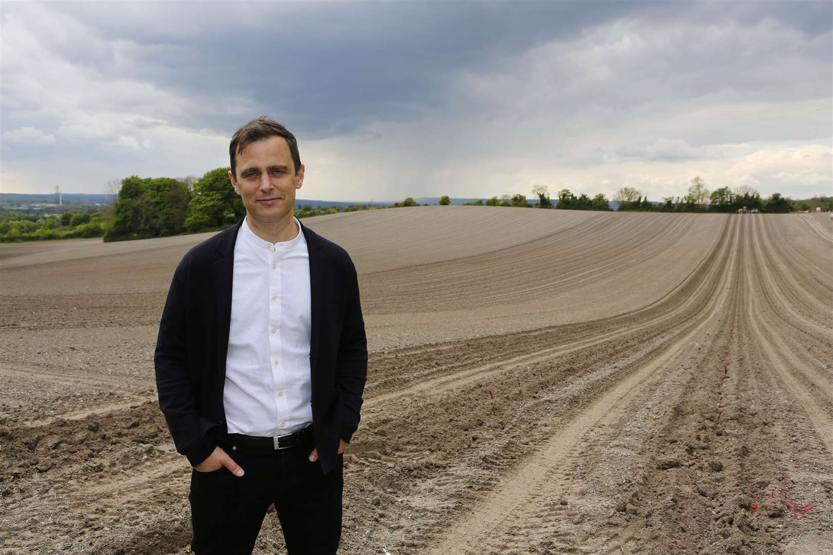 Chapel Down managing director Mark Harvey at the new vineyard in Boarley Farm in Sandling, Maidstone. Picture: Andy Jones