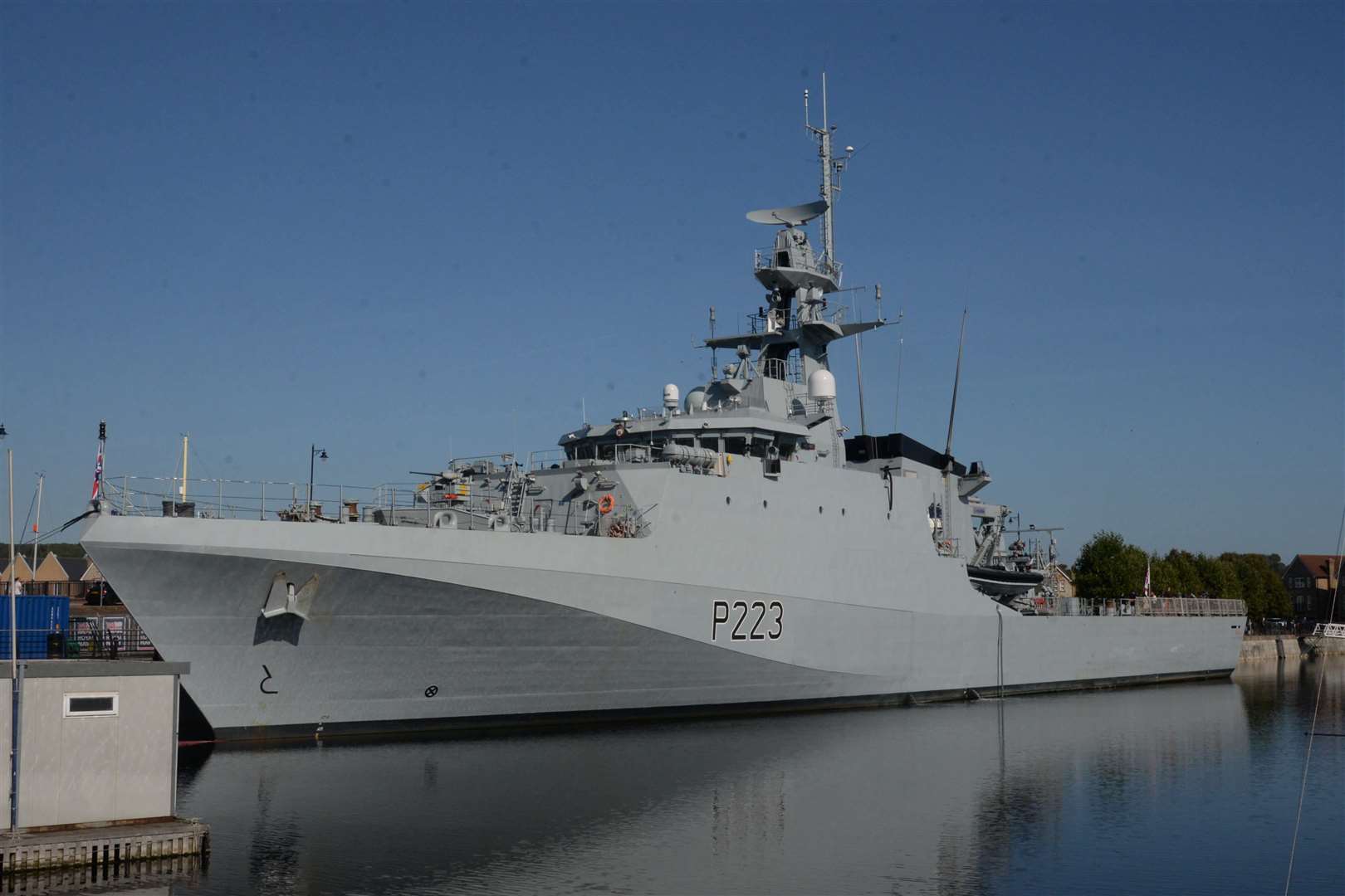 HMS Medway docked at her berth in Chatham after the ceremony