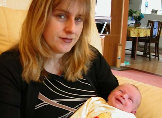 Tracey Robinson, pictured with her son, when she was suffering from postnatal psychosis