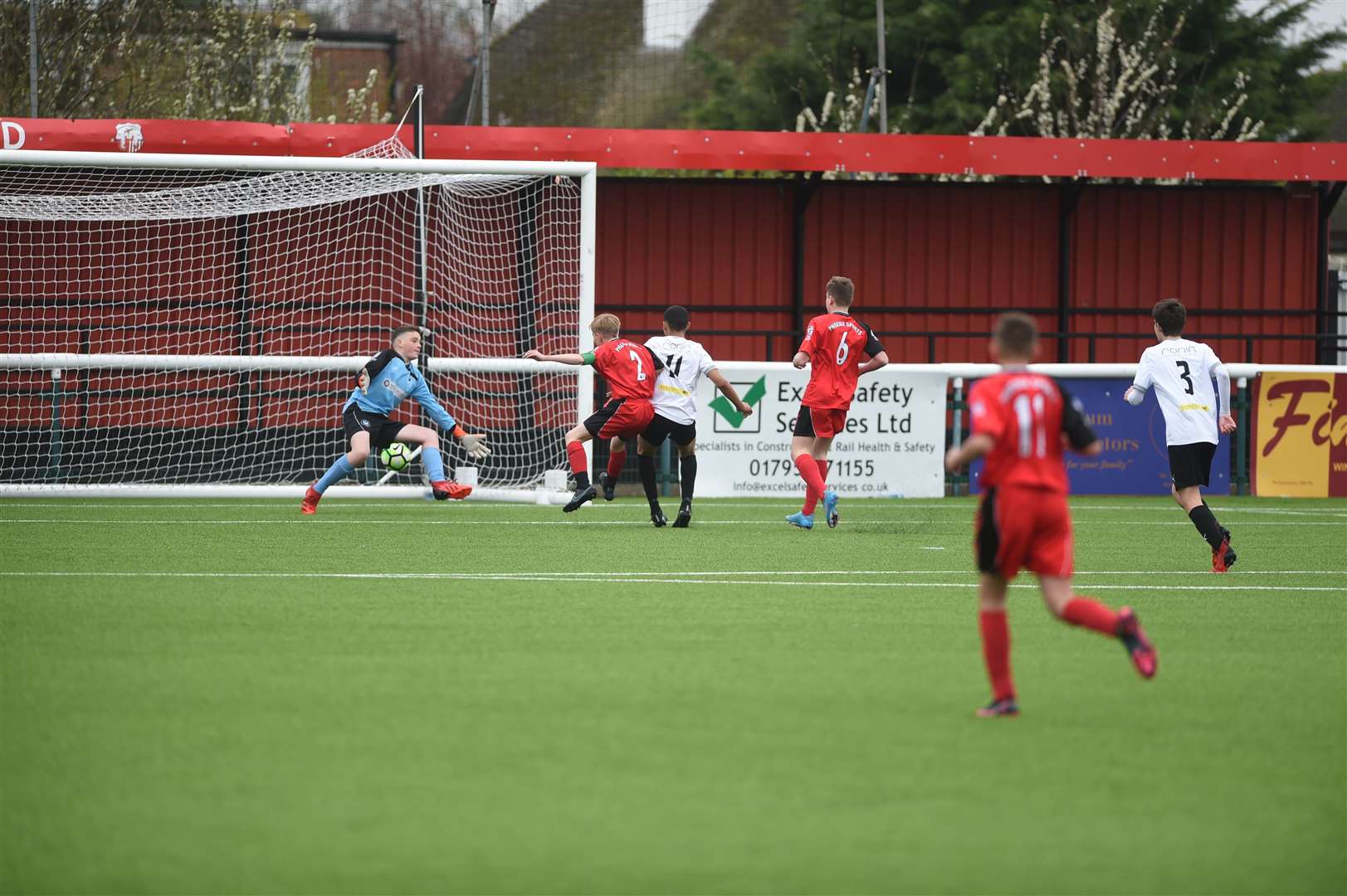Liam Nelson-Martin scores what proved to be the only goal of the Kent Merit Under-13 boys cup final. Picture: PSP Images