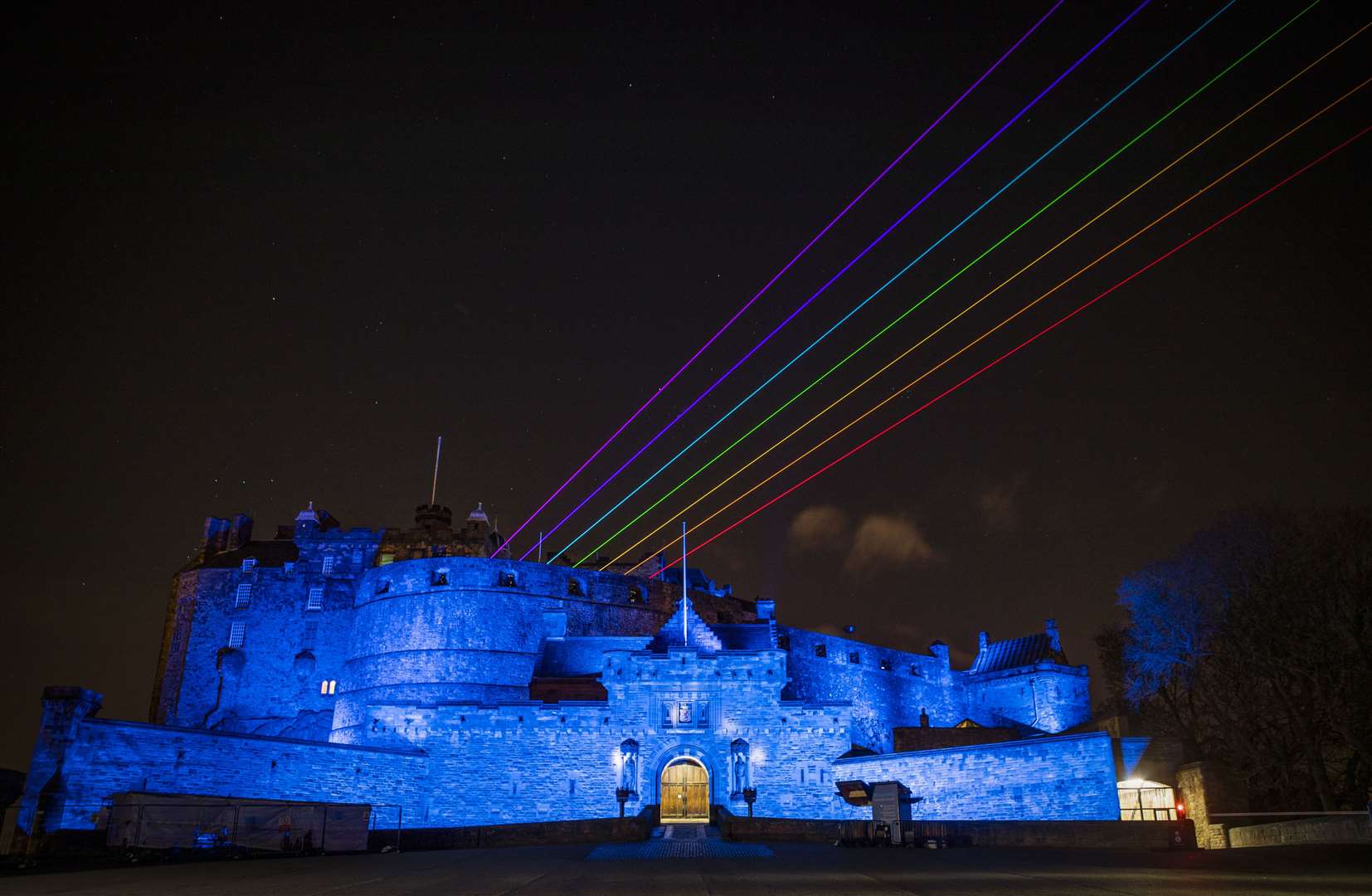 The installation lit up the sky above Edinburgh Castle as part of the Burns & Beyond festival (Jane Barlow/PA)