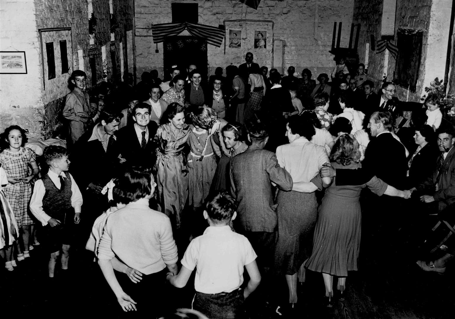 Enjoying a coronation dance at Kingston, near Canterbury, in June 1953