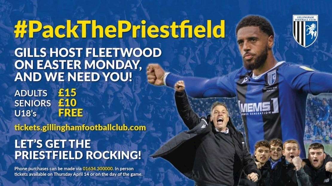 Gillingham are hoping for supporters to pack Priestfield today