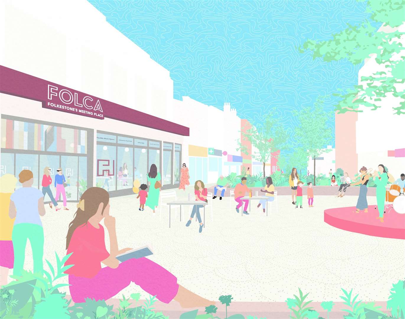 How Sandgate Road could look if the £22m levelling-up bid is successful. Picture: Folkestone & Hythe District Council