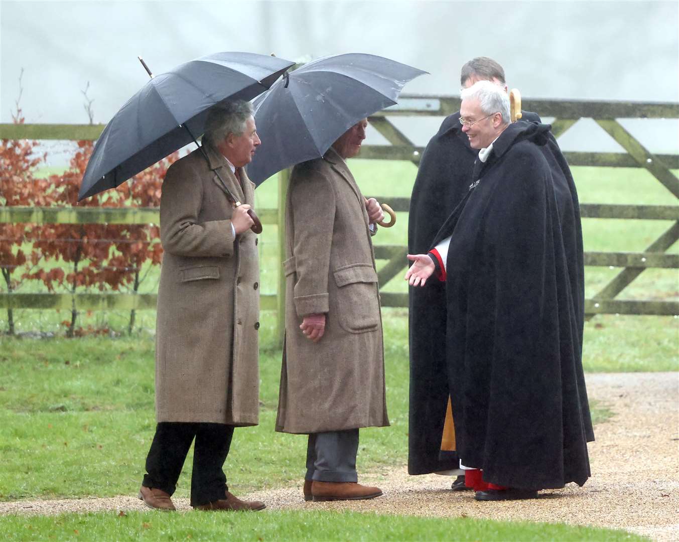 King Charles arrives for a Sunday church service at St Mary Magdalene Church in Sandringham, Norfolk (Paul Marriott/PA)