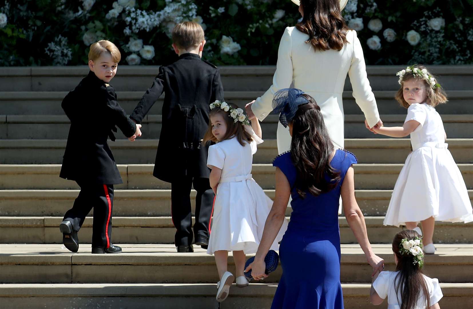 Proving to be something of an expert at page boy duties, George was also in the official party for Uncle Harry’s wedding to Meghan Markle (Jane Barlow/PA)