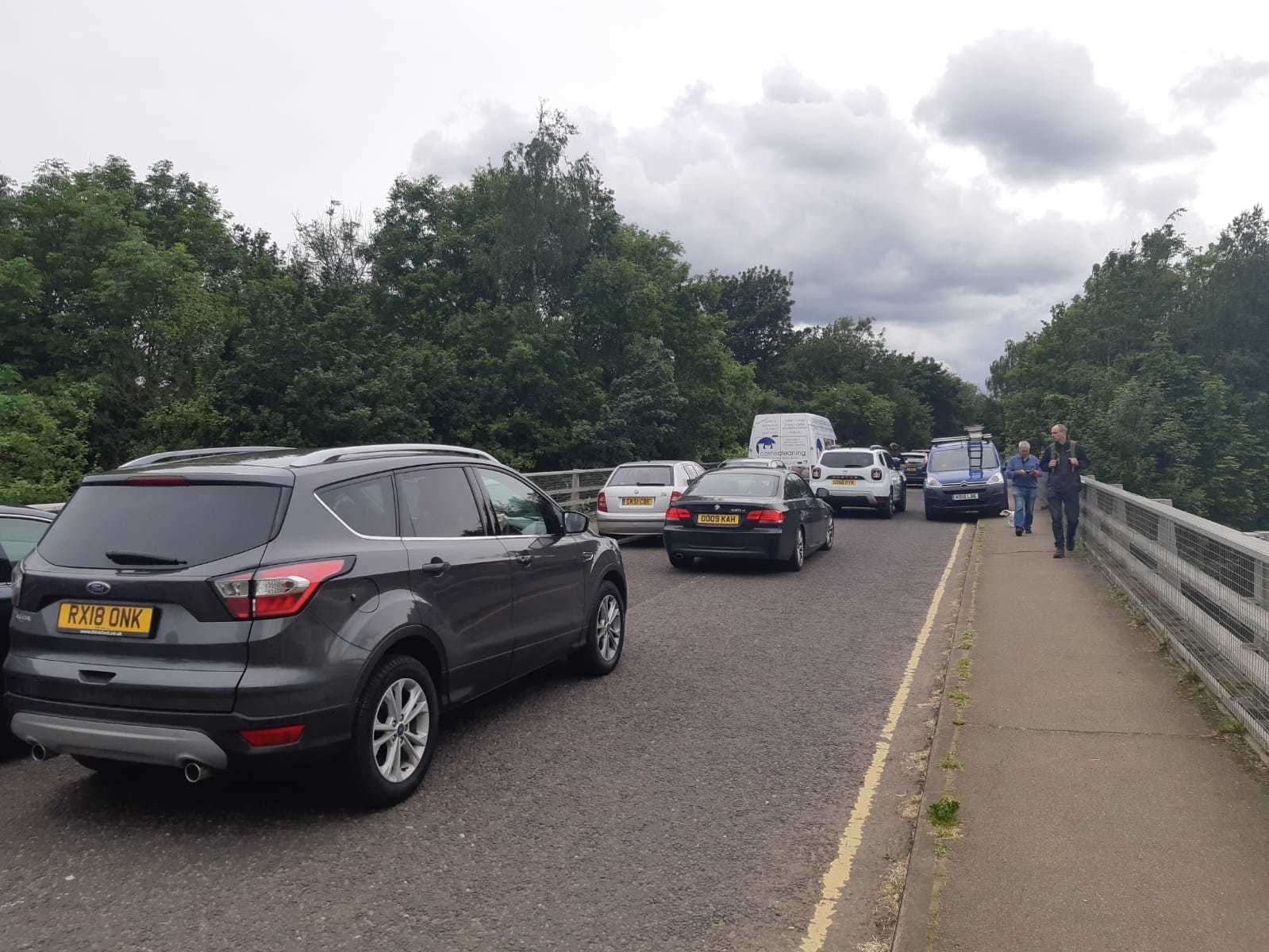 Traffic mounting ahead of the flypast