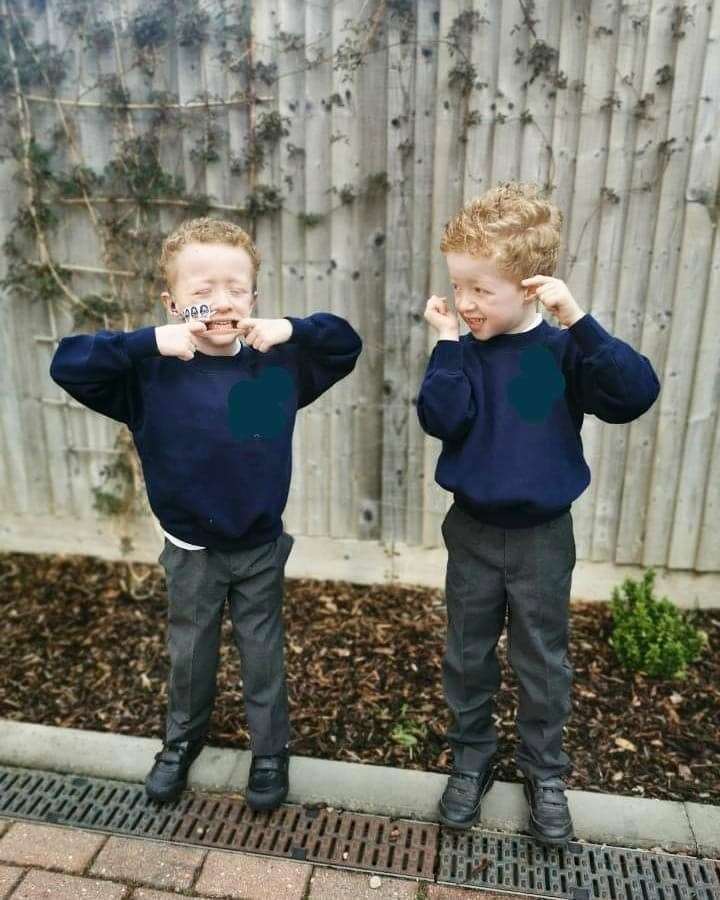 Five-year-old Archie Wilks joined twin brother Henry in the reception class (Archie’s Journey/PA)