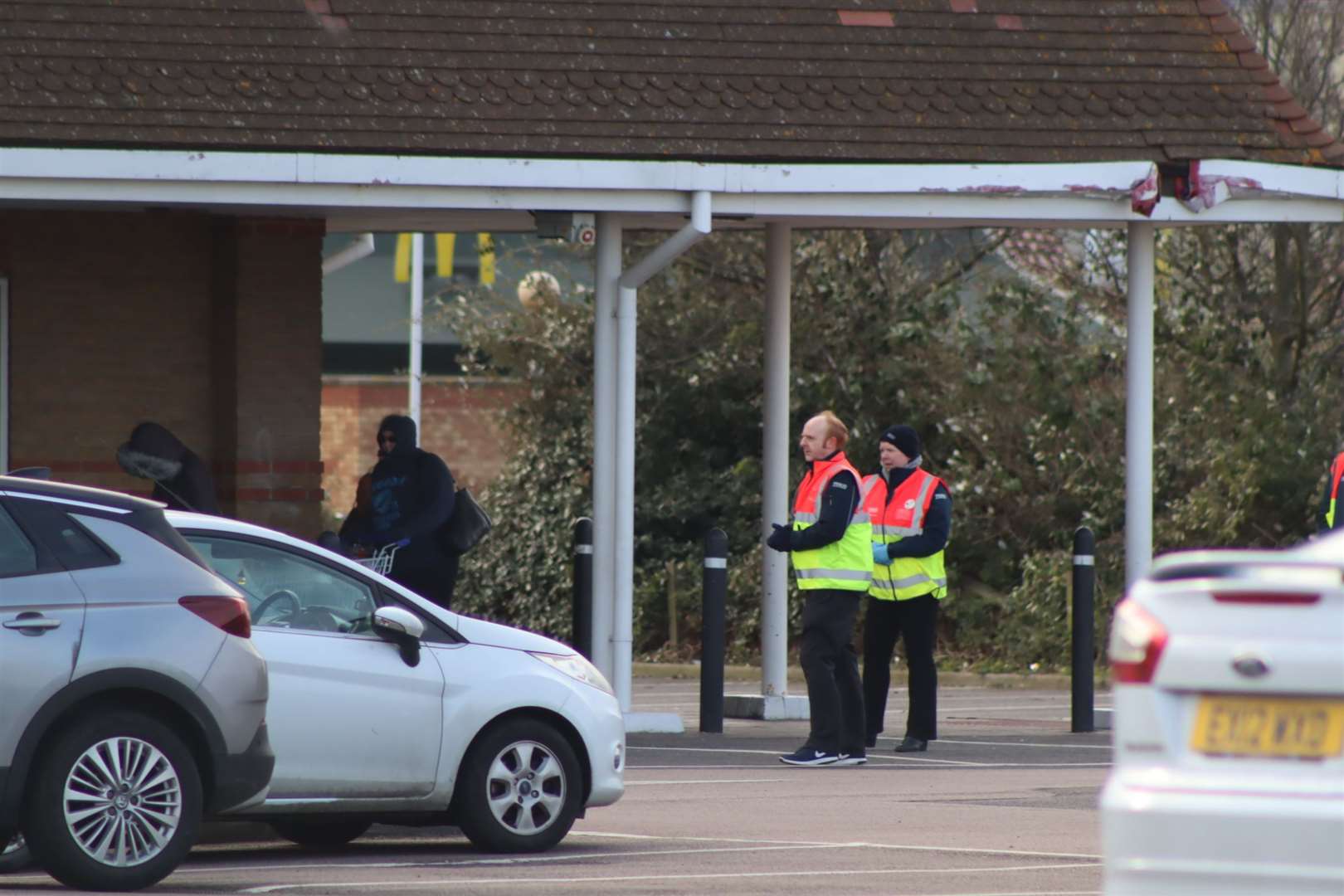 Crowd patrol at Tesco, Bridge Road, Sheerness