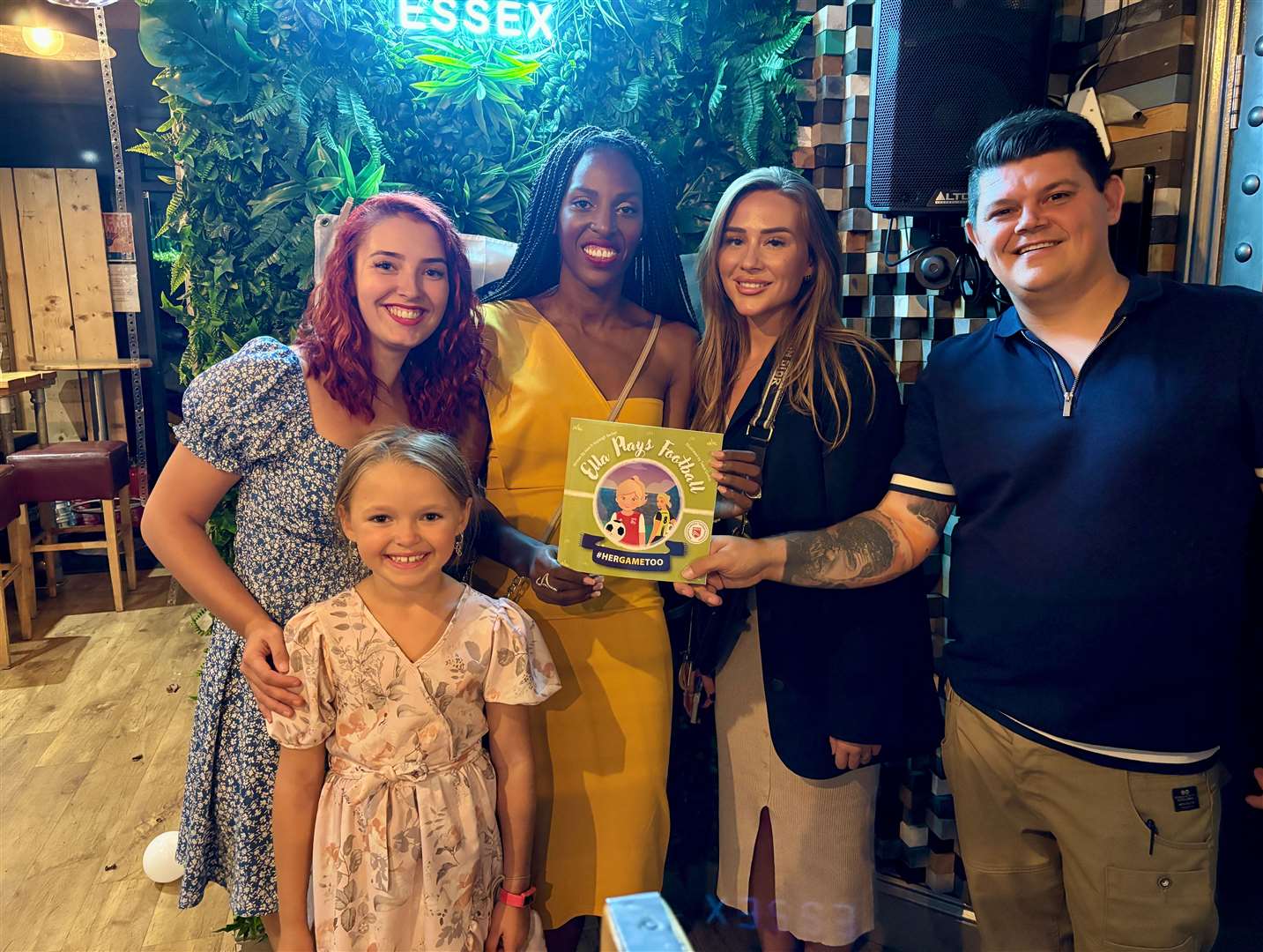 From left: Kayleigh, Ella, illustrator Taaya Griffiths, Gabby and Alex at the book launch. Picture: Alex Barber