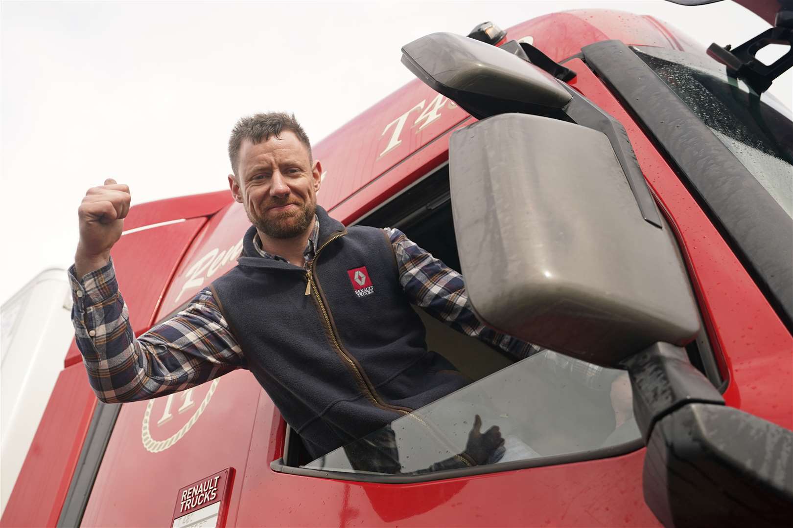 Truck driver Adam Johnston from the Aid From Ireland organisation (Niall Carson/PA)