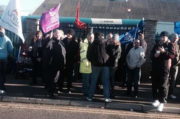 Drivers have walked out and are protesting in Gillingham