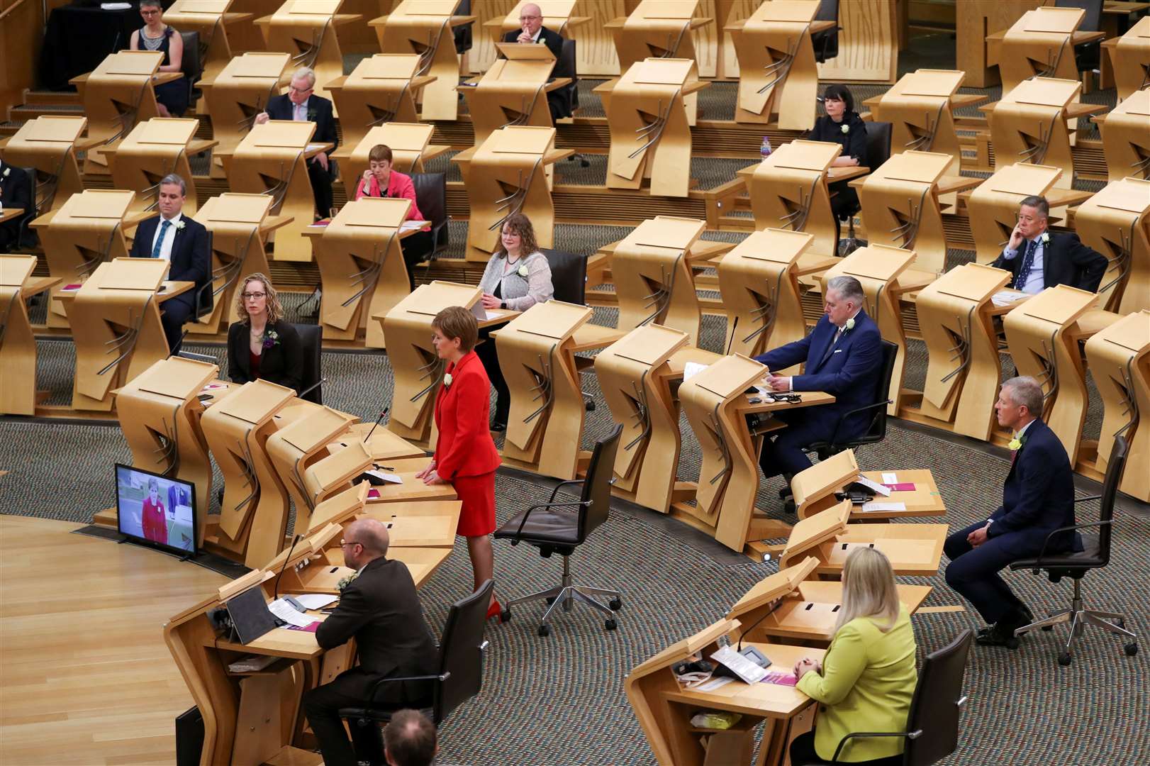 SNP leader Nicola Sturgeon was the first MSP to be sworn in (Russell Cheyne/PA)