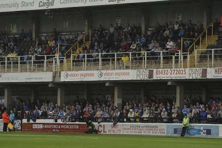 Gillingham fans at Hereford