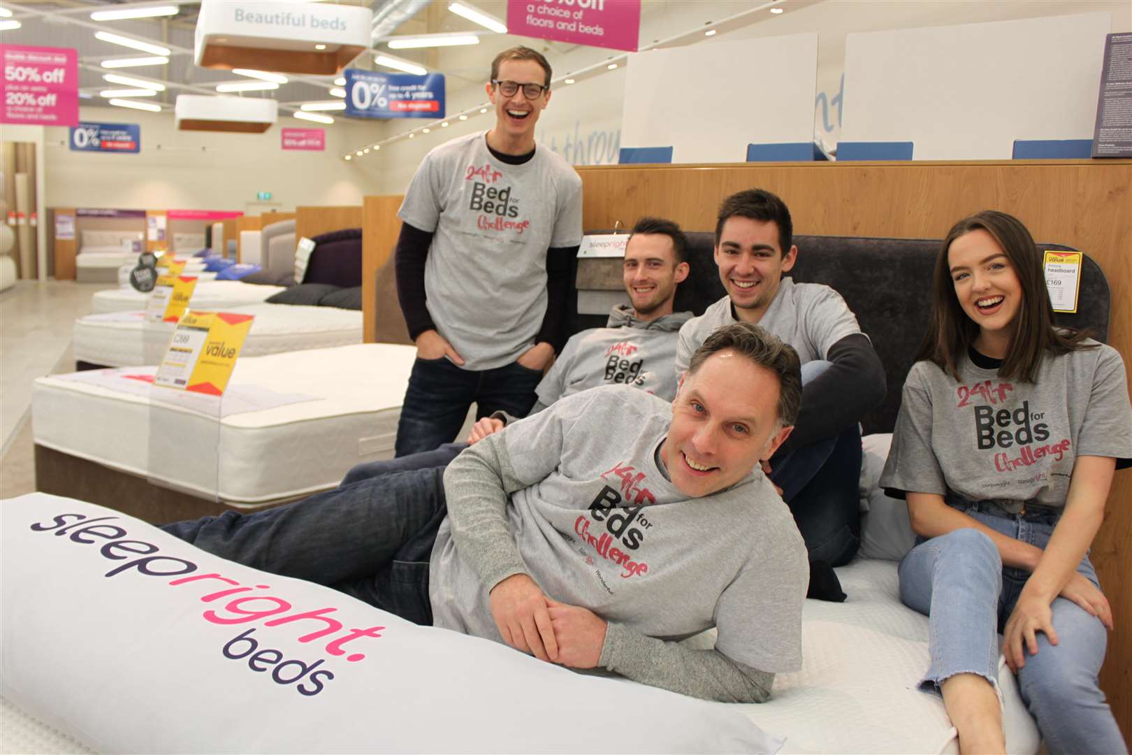 Staff from the Wonderful Creative Agency staged a 24-hour sleepathon at Carpetright on Saturday (6066427)