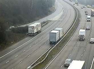 Part of the M20 is closed due to the accident. Credit: Kent Highways