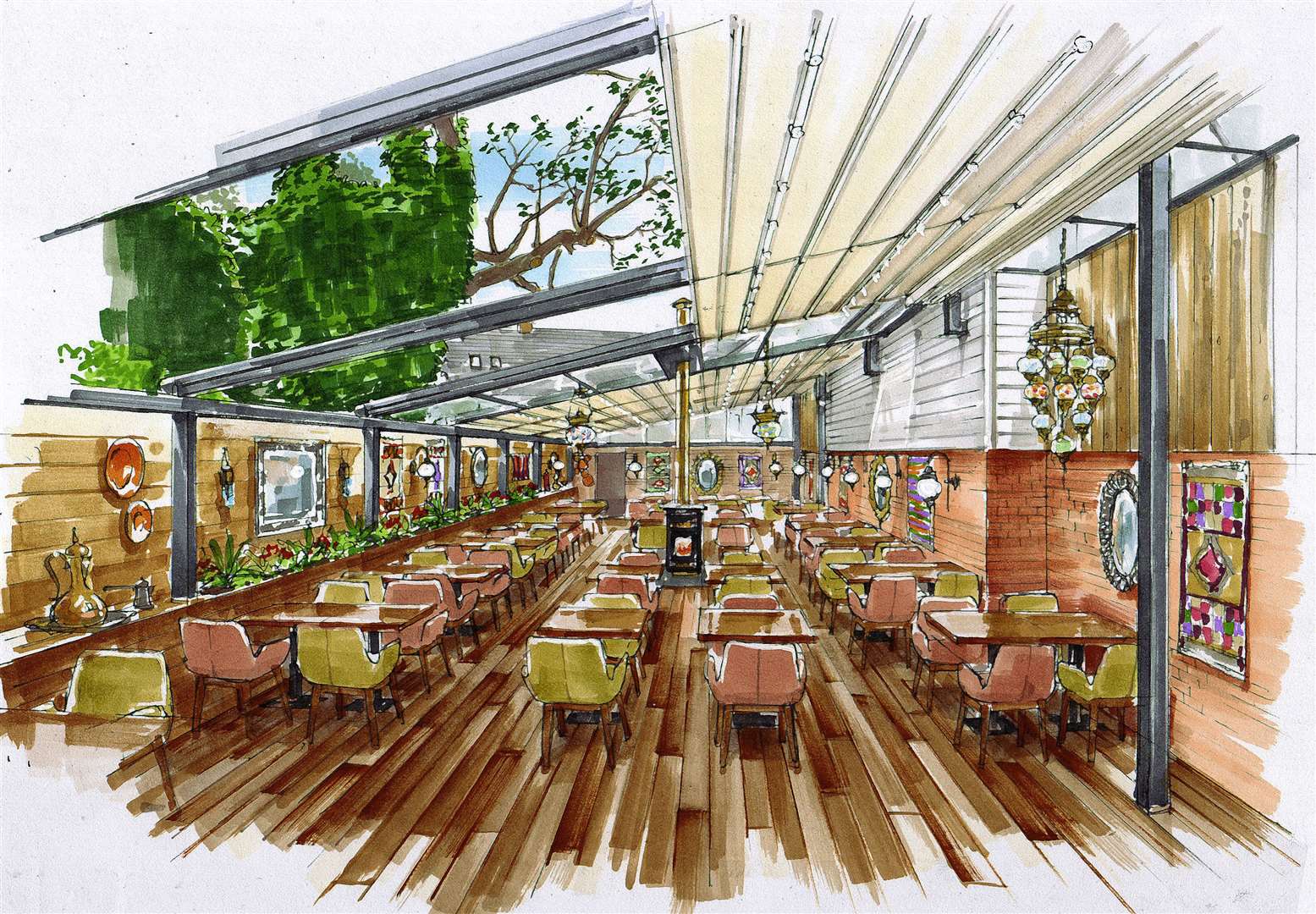 Diners will be able to seat in a large outside area