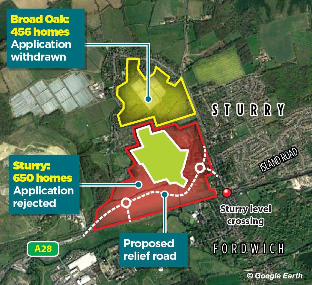 Key housing developments in Sturry and Broad Oak have been thrown into doubt (43178252)