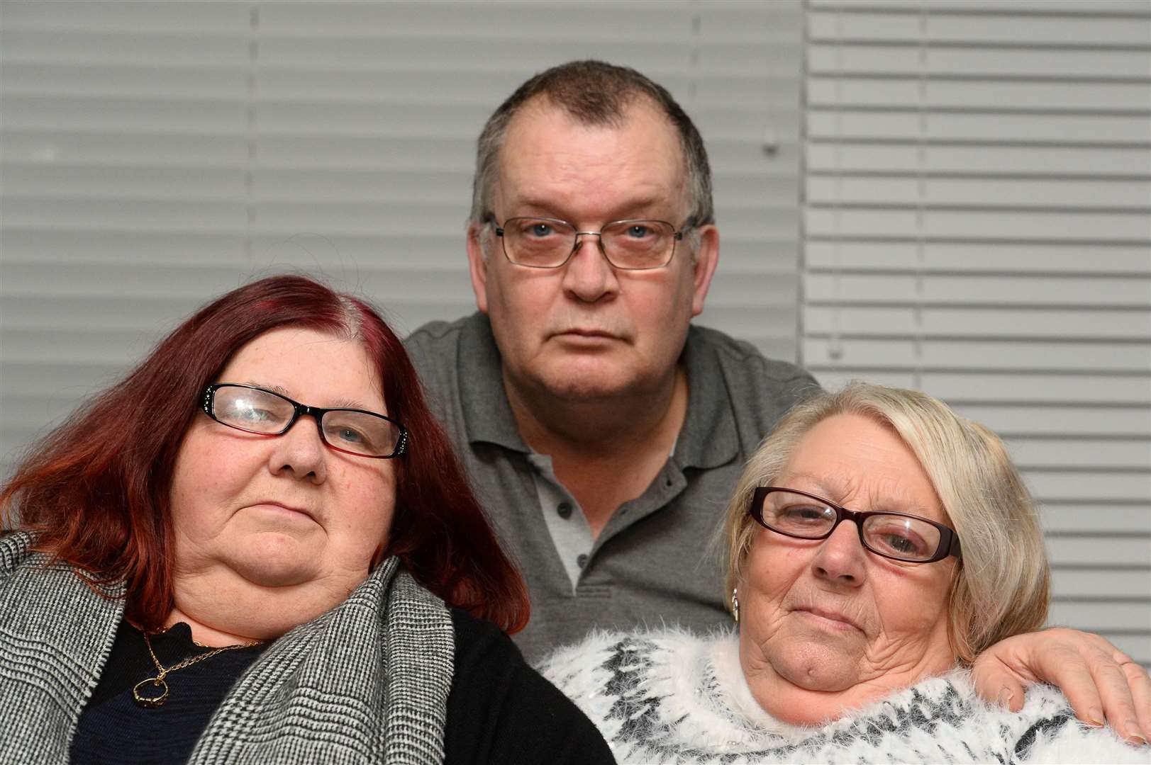 Michelle Hadaway, the mother of Karen Hadaway, (left) with Barrie Fellows and Sue Eismann, the parents of Nicola Fellows, after Russell Bishop was found guilty (Kirsty O’Connor/PA)