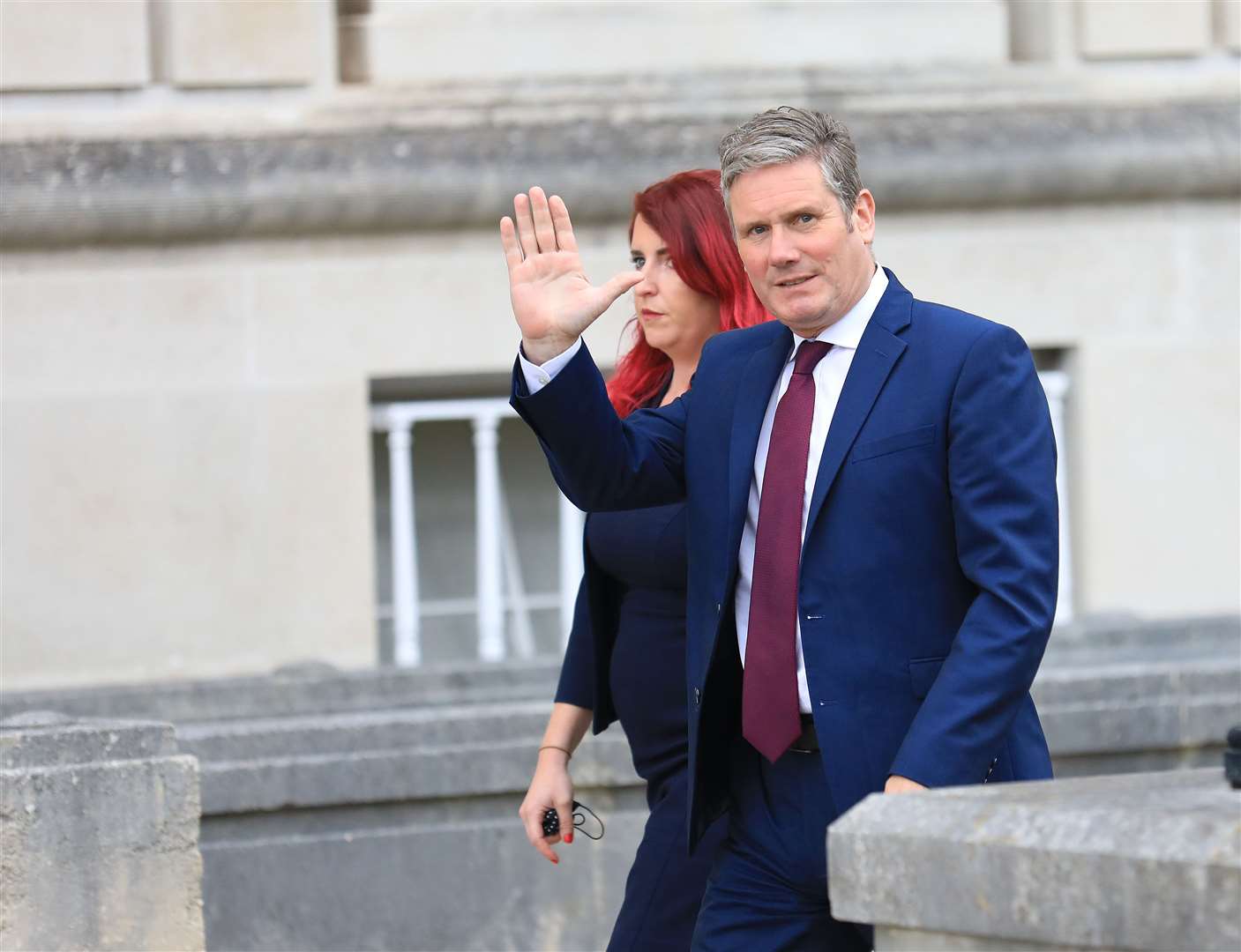 Sir Keir and Ms Haigh at Parliament Buildings at Stormont in Belfast (Peter Morrison/PA)