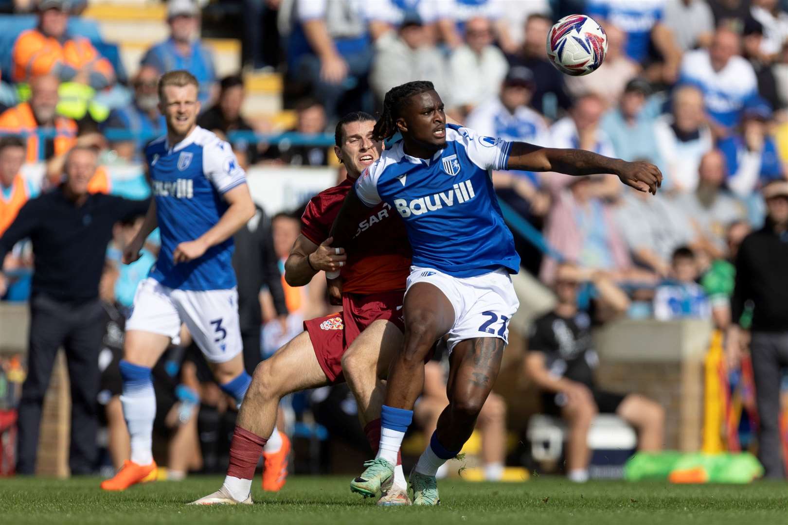 Gillingham beat Tranmere last time at home – making it three wins from three this season at Priestfield Picture: @Julian_KPI