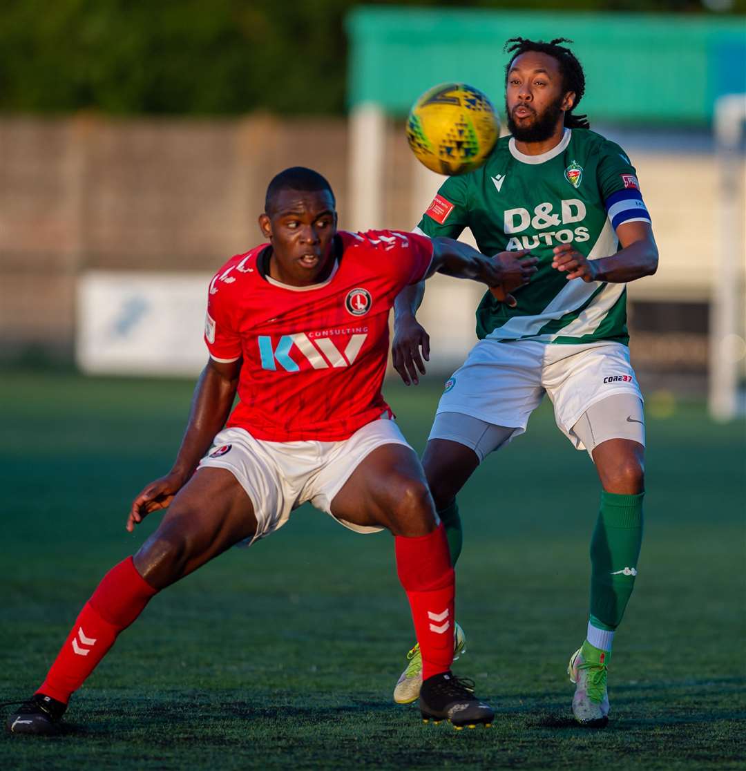 Action from Ashford's 3-1 friendly defeat by Charlton's academy Picture: Ian Scammell