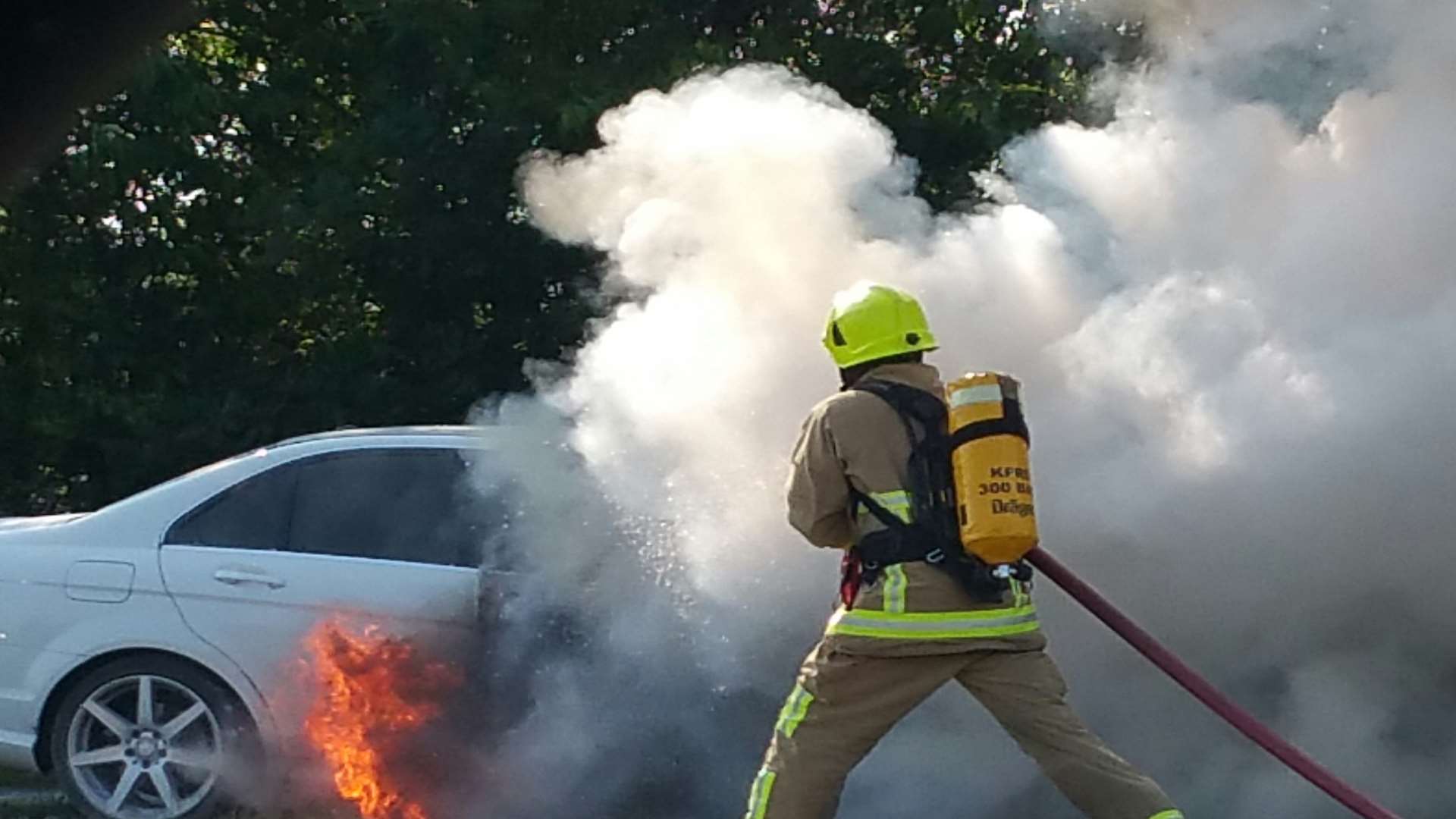 Fire crews battled the blaze