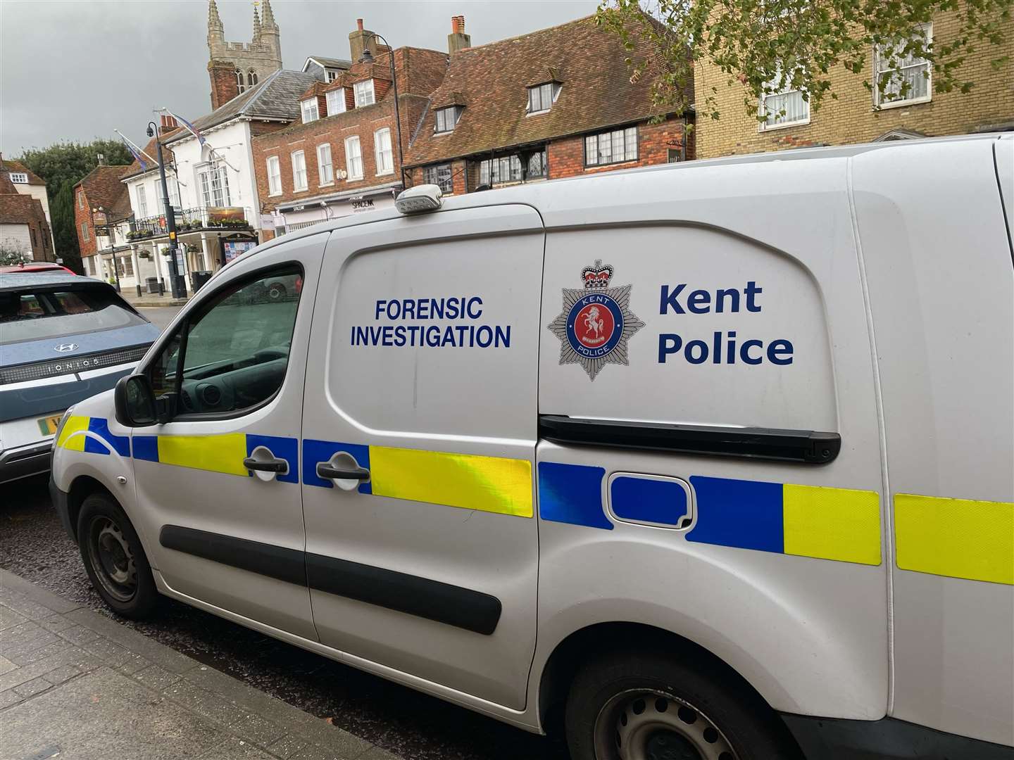 Forensic teams outside the Bond Street to Your Street in Tenterden. Photo: Sue Ferguson