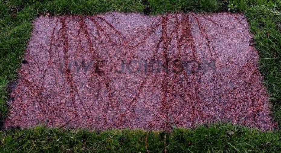 German writer Uwe Johnson's gravestone in Halfway cemetery, Sheppey